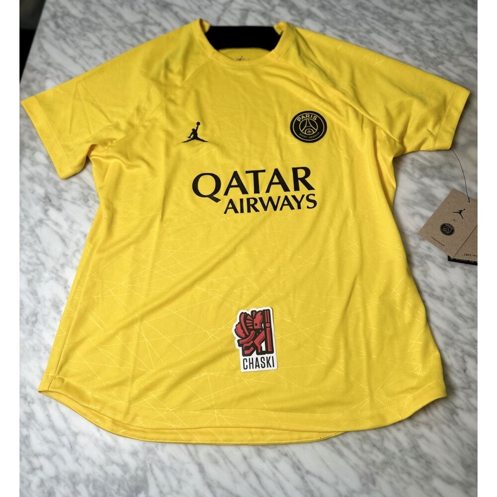 Nike Jordan x PSG Pre-Match Training Jersey Tour Yellow  Womens Med DR4913-720